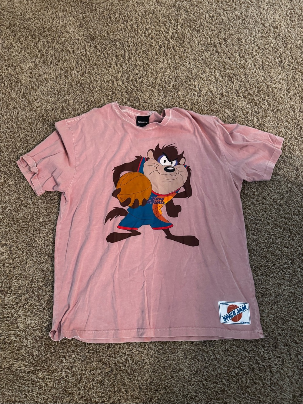Men's Pink Looney Tunes Taz Basketball Graphic Tee